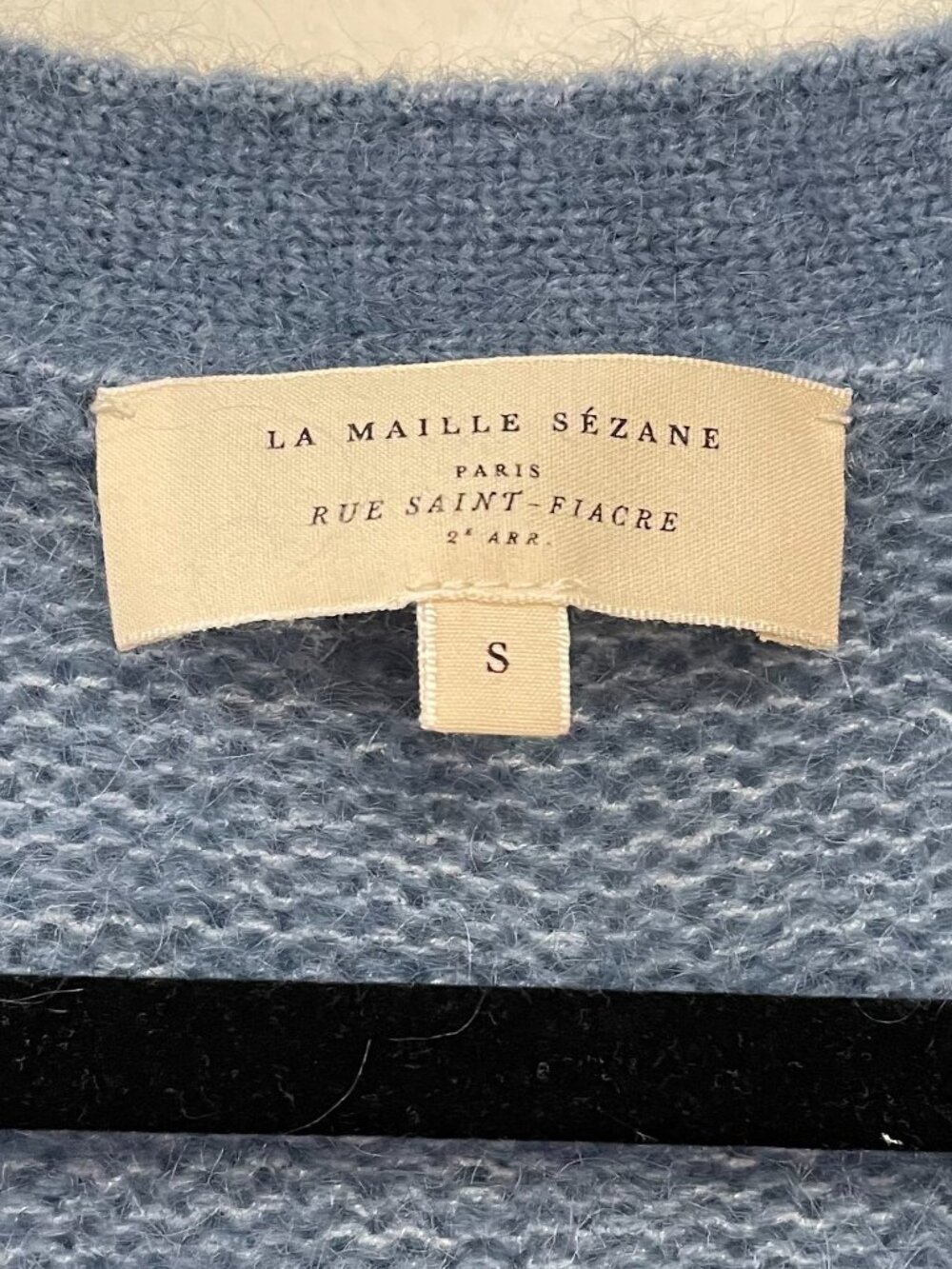 EUC Sezane Mia Mohair Wool Blend Oversized Cardigan Slate Blue Small - Picture 5 of 8